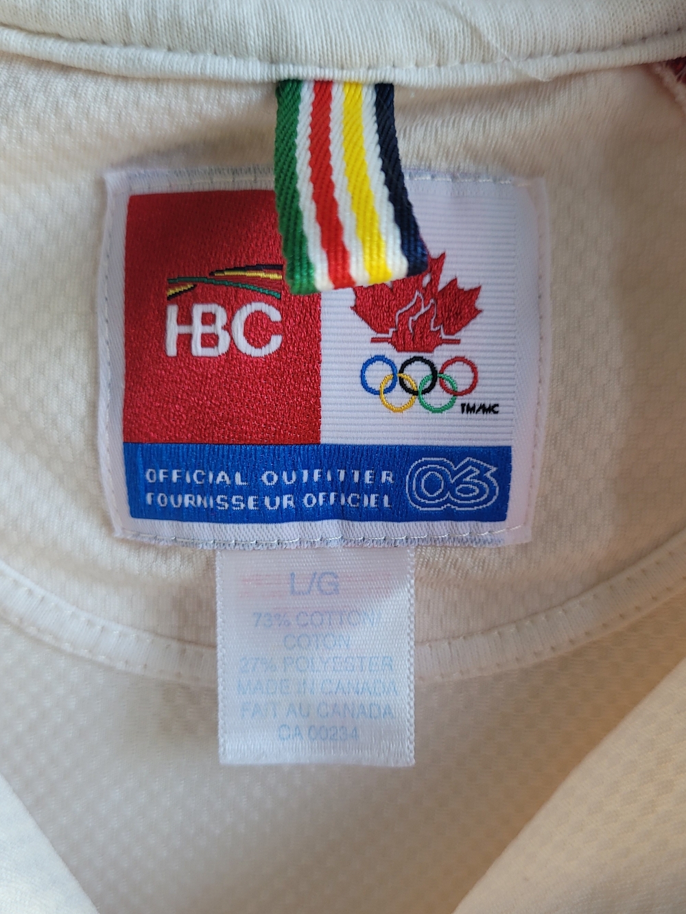 HBC Team Canada Olympic 2006 Quarter Zip Pullover Large Red White Jacket Top - Picture 4 of 6